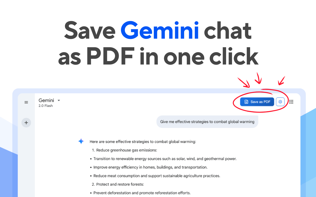 Gemini to PDF interface demonstration